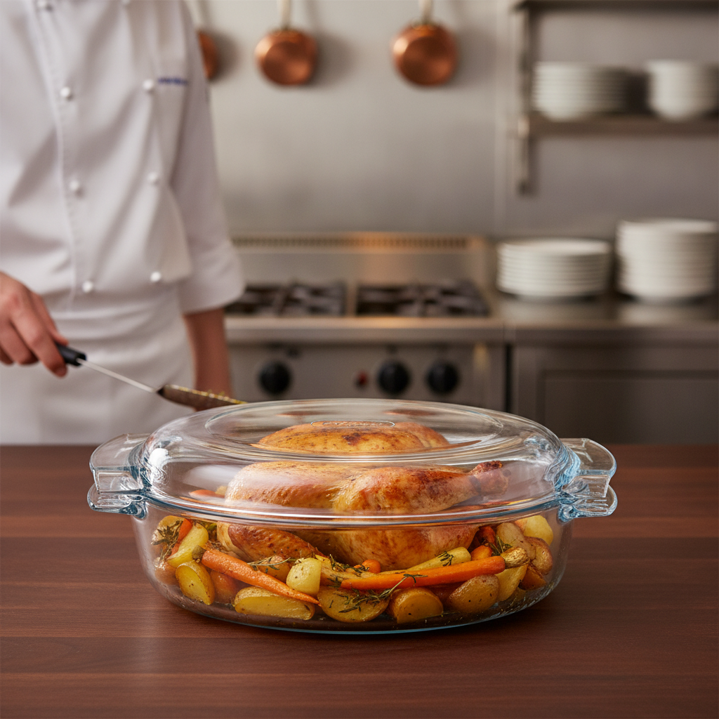 Glass Oval Casserole Dish 4.5L for Baking & Serving