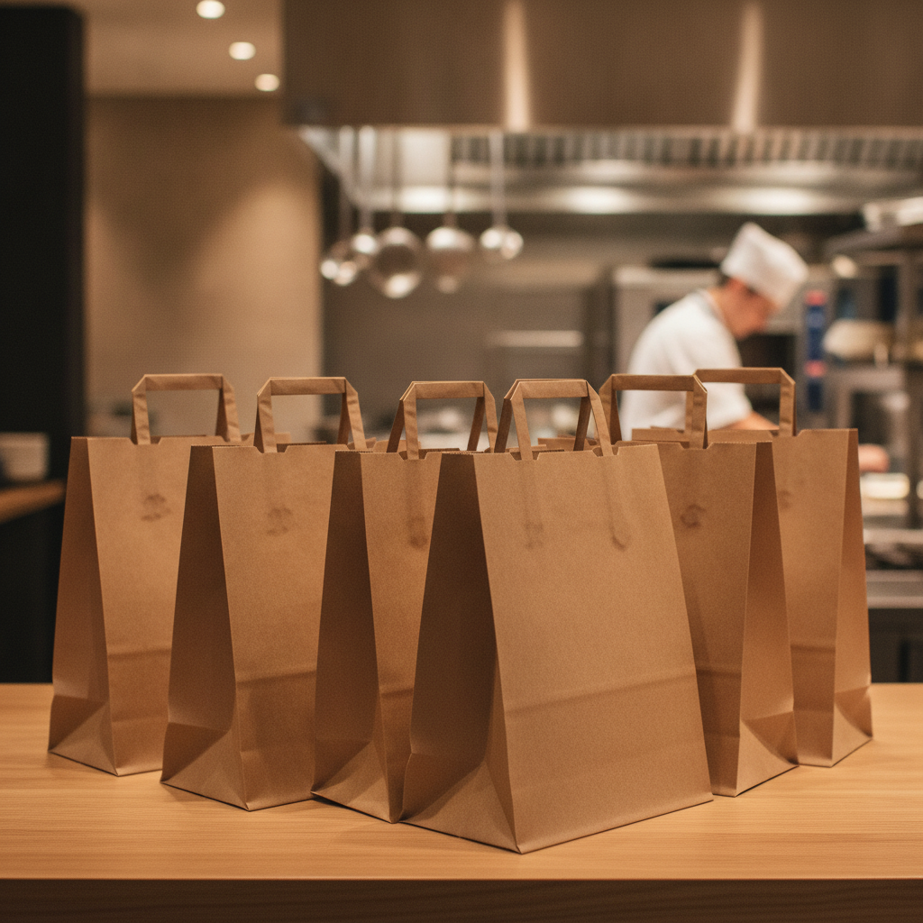 Recycled Paper Carrier Bags 11.6L for Takeaway & Gifts (Pack of 250)