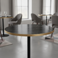 Laminate Round Table Top 600mm Black Marble for Indoor Use