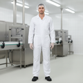 Polycotton White Food Coverall for Food Industry Use