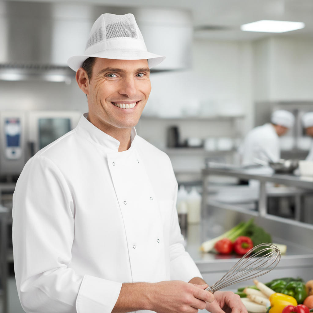 White Polyester Trilby Hat for Staff Uniforms