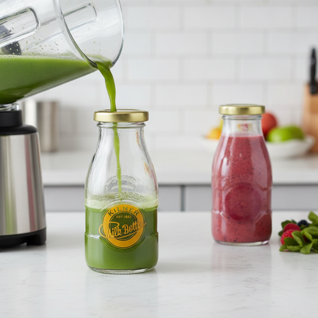 Glass Mini Milk Bottle 189ml for Storing Juices & Shakes