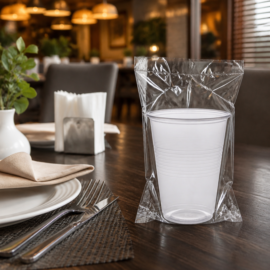 Plastic Opaque Disposable Wrapped Tumblers 255ml for Hotels & Guesthouses (Pack of 500)
