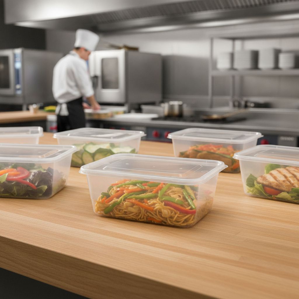 Polypropylene Microwavable Containers 1000ml for Takeaway Services (Pack of 250)