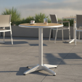 Aluminium and Ash Wood Round Bistro Table 600mm for Outdoor Use