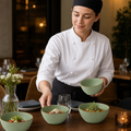 Snack Bowls 400ml Green Vitrified Ceramic for Dining (Pack of 12)