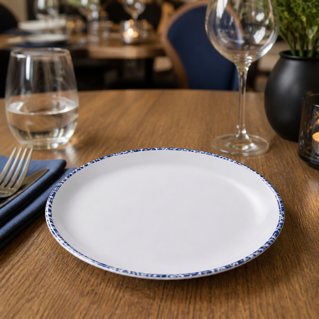 Coupe Plates 152mm Blue Melamine for Food Service (Pack of 12)