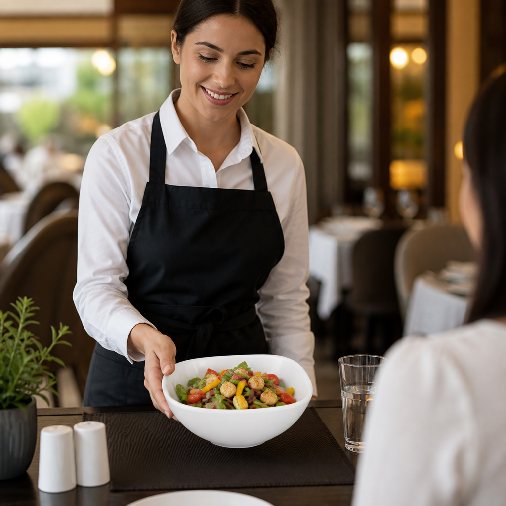 Rounded Square Bowls 275ml Melamine for Schools & Nursing Homes (Pack of 6)