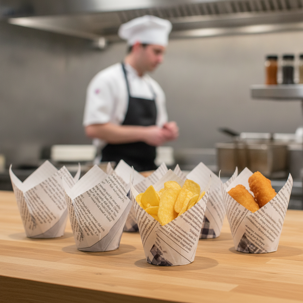 Grease-Resistant Paper Chip Crowns for Food Presentation (Pack of 1100)