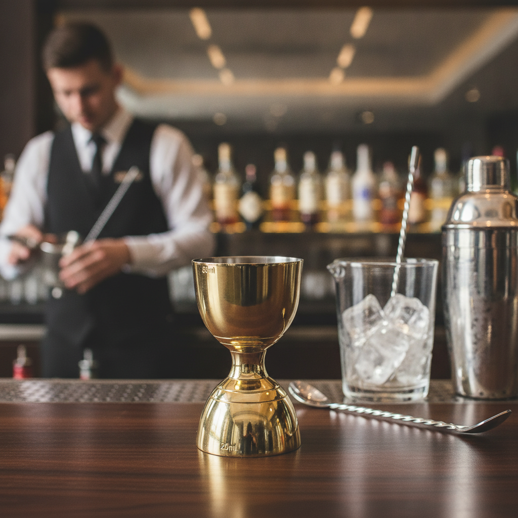 Gold-Plated Bell Jigger 25ml/50ml for Cocktail Preparation
