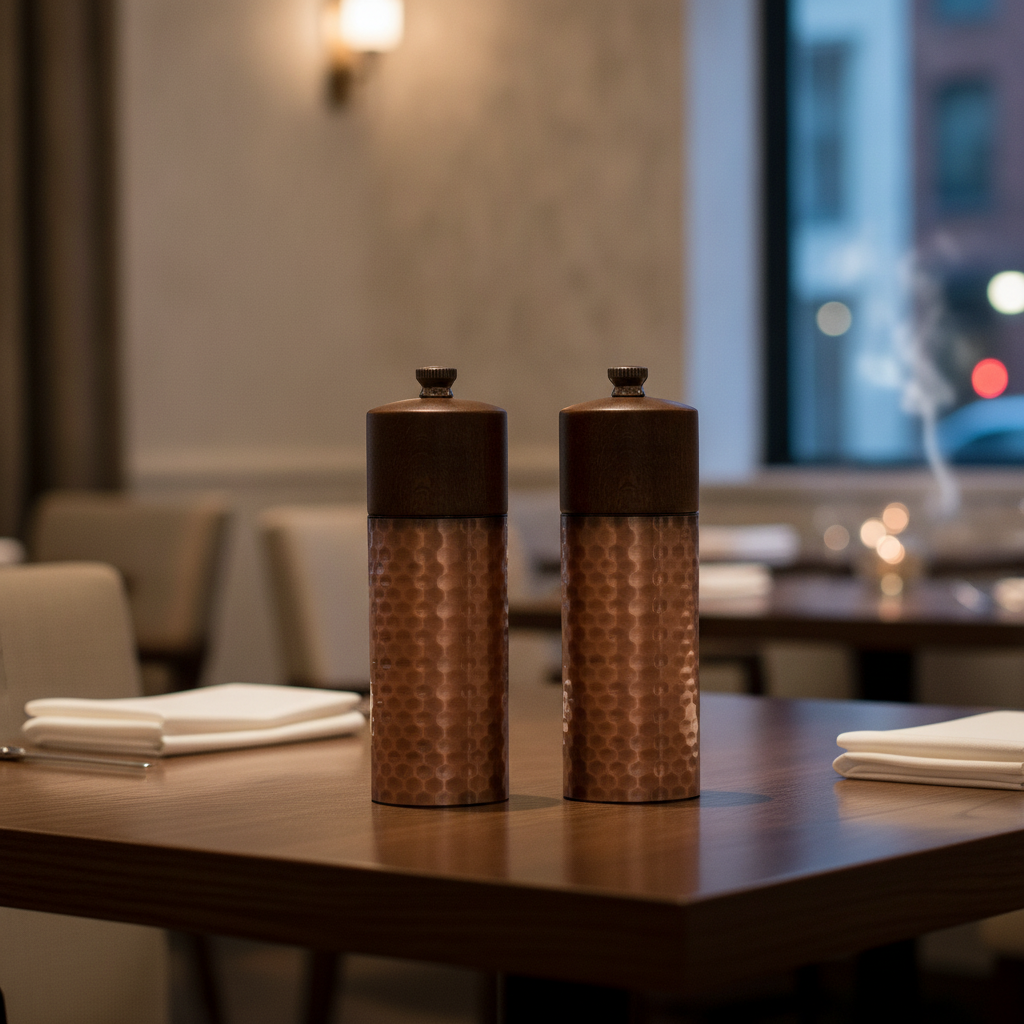 Copper Salt and Pepper Mill Set 150mm for Everyday Dining (Pack of 2)