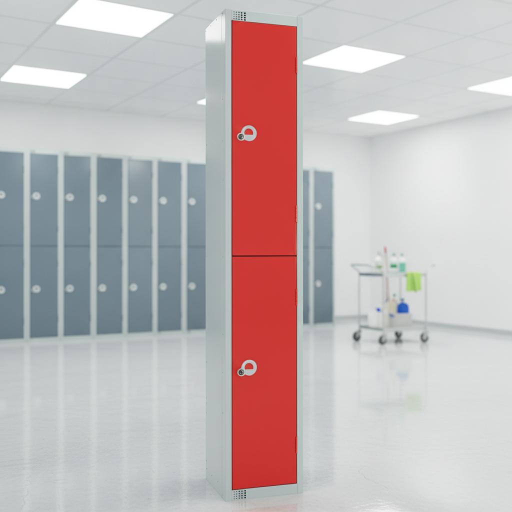Powder Coated Steel Double Door Lockers 450mm Deep for High Sanitisation
