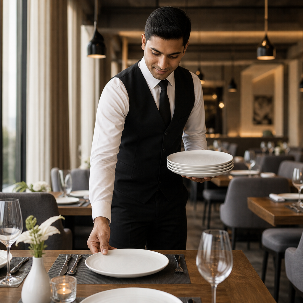 White Plates 260mm Natural Vitrified Ceramic for Hospitality (Pack of 6)