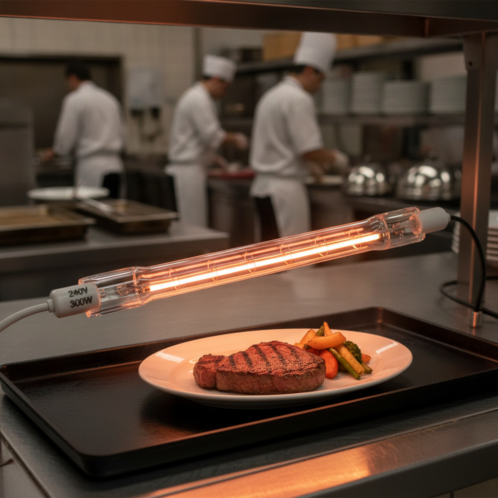 Bare Infrared Quartz Heat Bulb 300W for Food Service