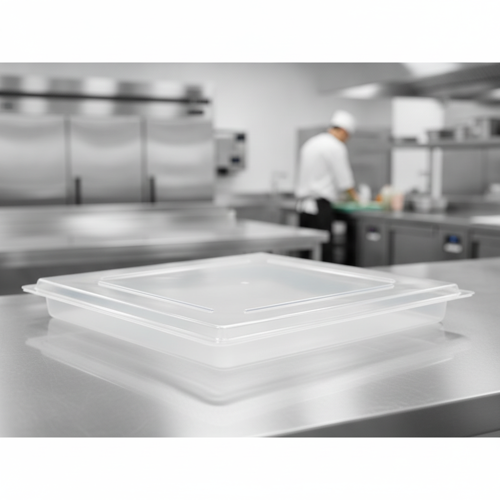 Large Polycarbonate Food Container Lid for Commercial Catering