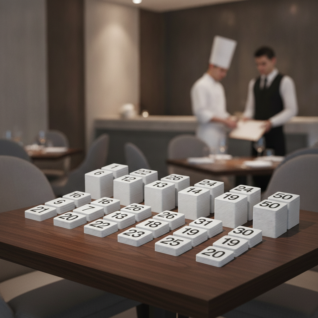 Plastic Table Number Inserts 1-50 for Restaurants & Events