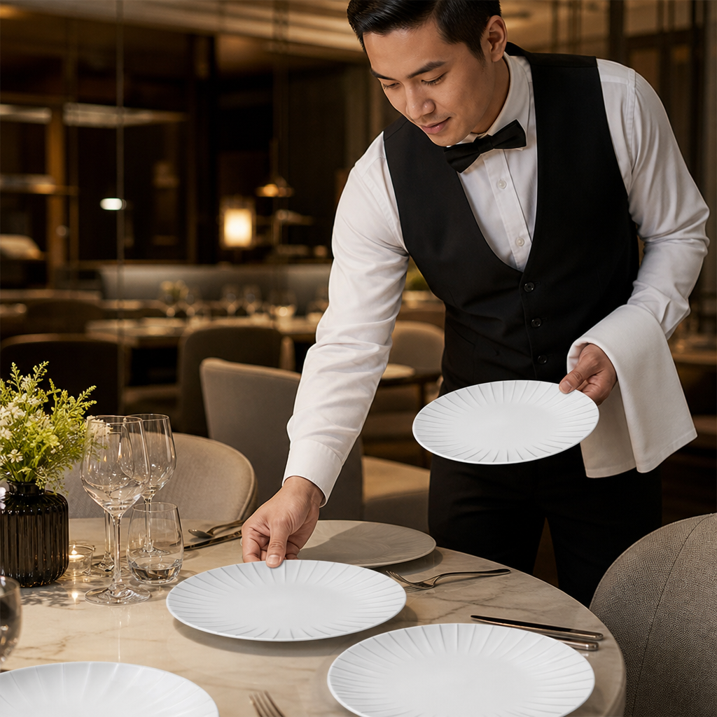 Gourmet Coupe Plates 280mm Ceramic for Upscale Dining (Pack of 6)