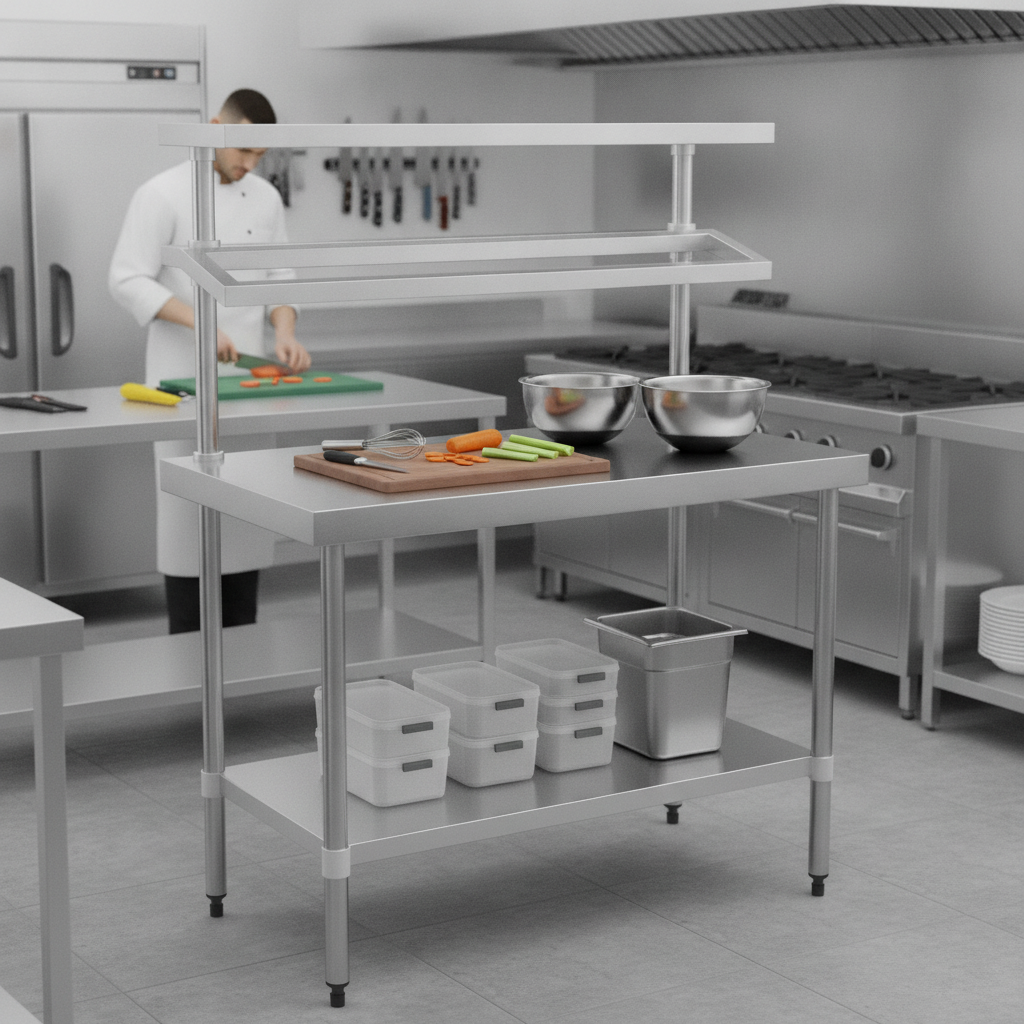 304 Stainless Steel Prep Station 1200x600mm for Commercial Kitchens