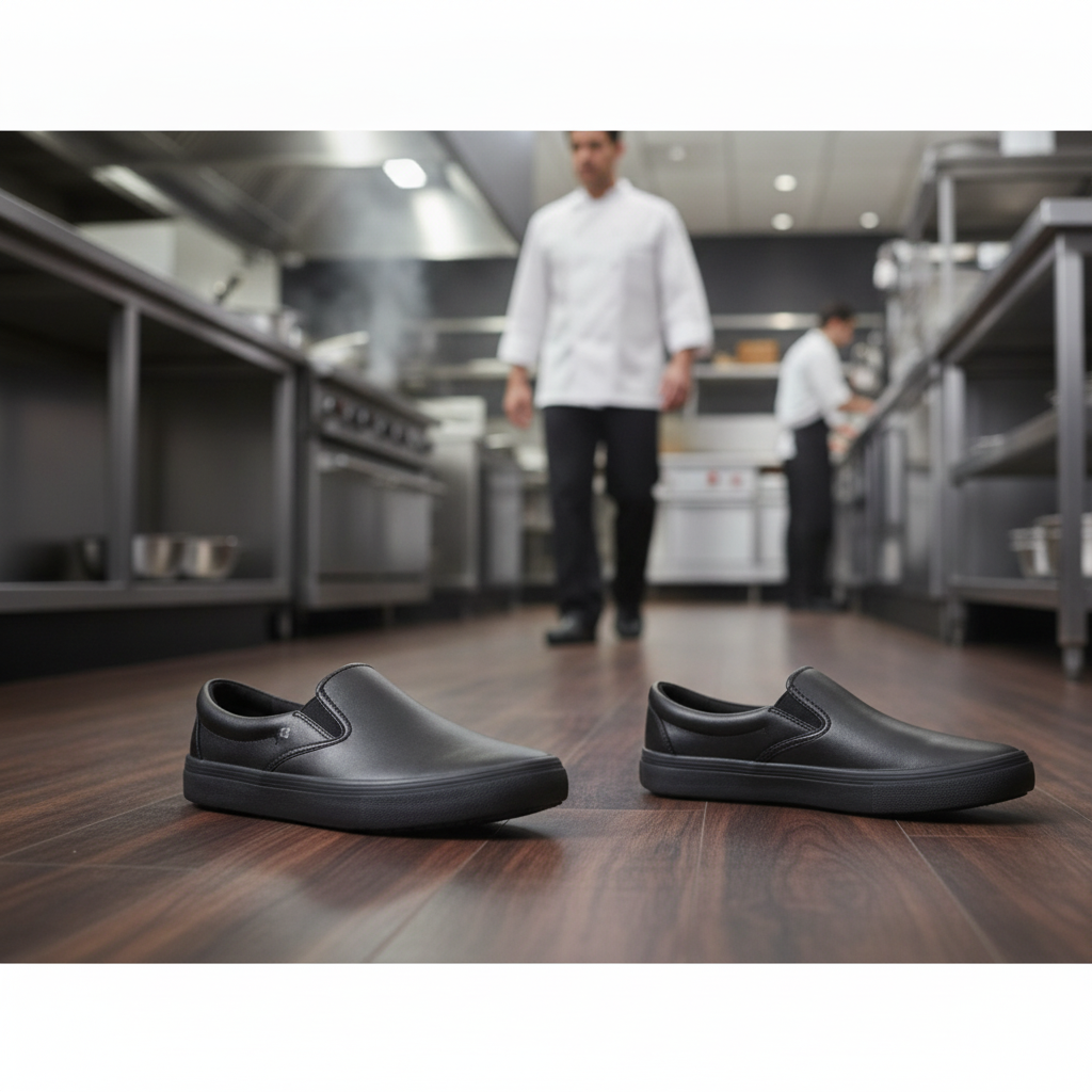 Leather Slip-Resistant Shoes for Hospitality (Sizes 5-11)