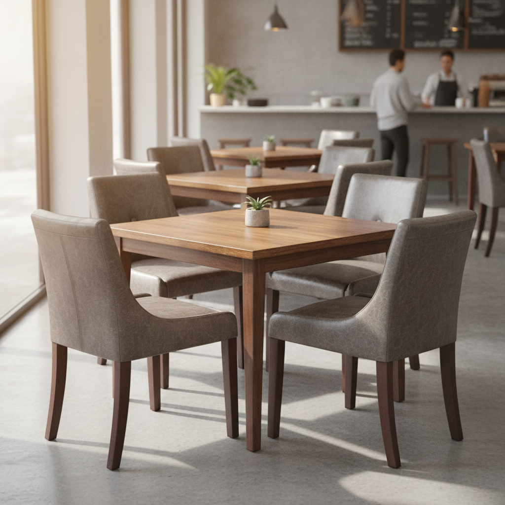 Rubber Wood Bath Dining Chair 870x460mm for Restaurants & Cafés (Pack of 6)