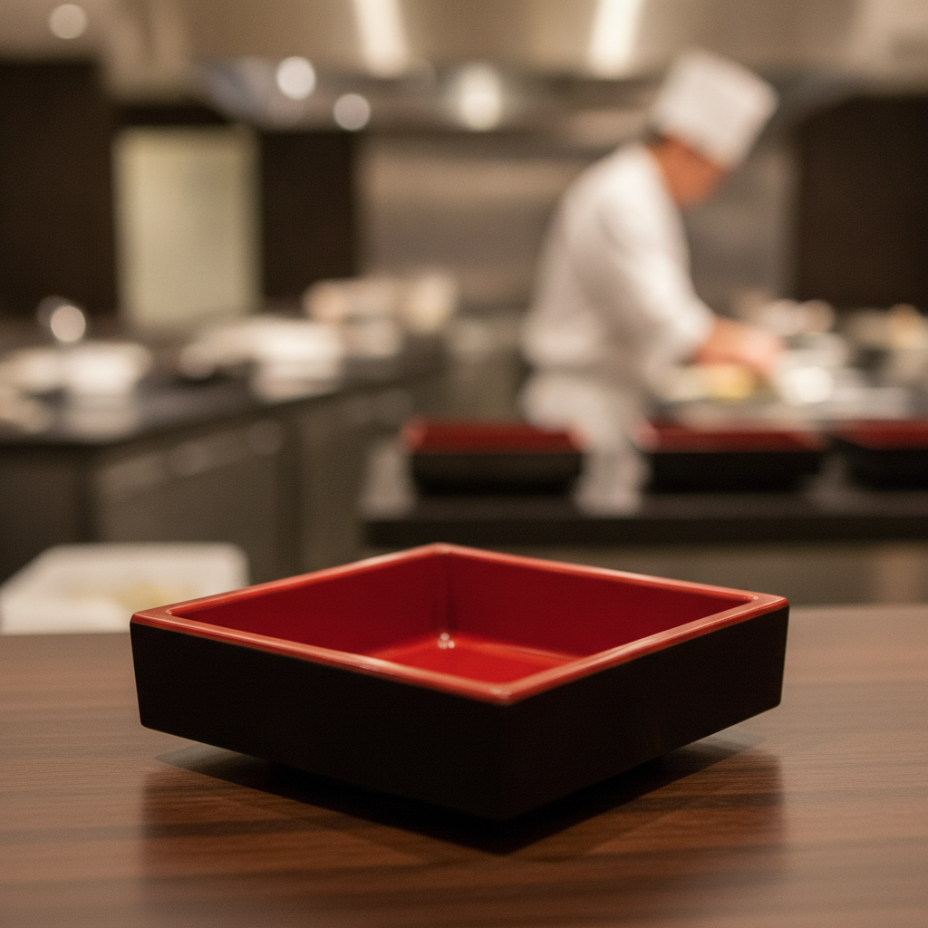 Melamine Red Bento Box 75mm for Buffets & Catering