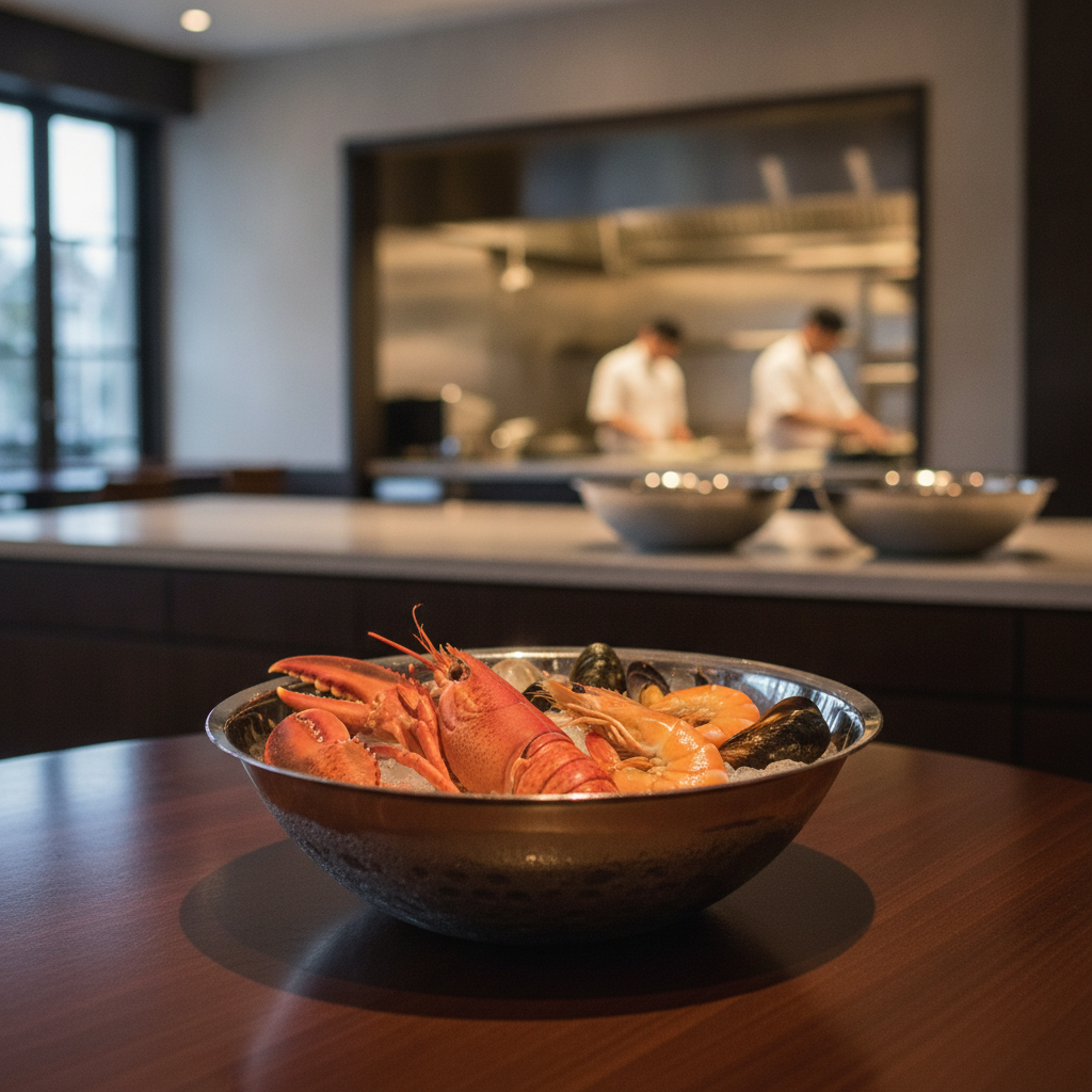 Stainless Steel Seafood Serving Bowl 295mm for Elegant Dining