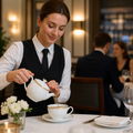 Tea Cups 260ml Gold Bone China for Fine Dining (Pack of 12)