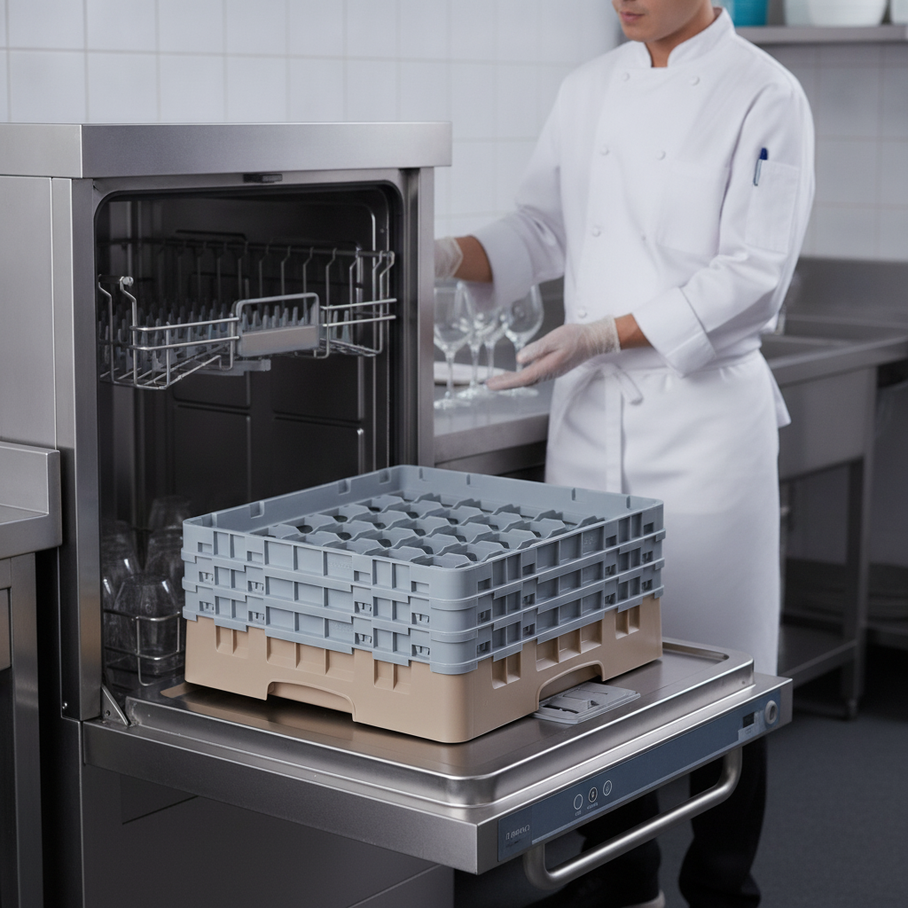 Polypropylene Dishwasher Rack for Glassware Storage (Pack of 1)