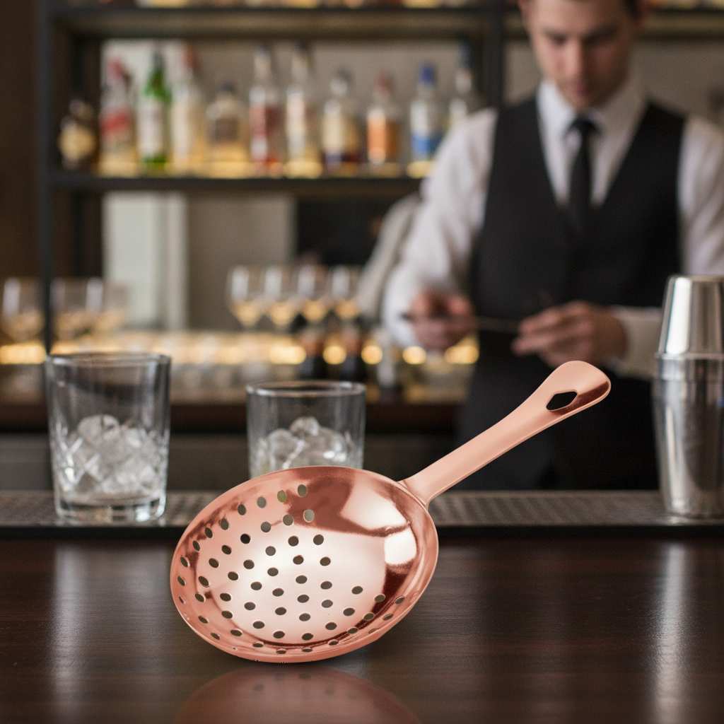 Stainless Steel Julep Strainer 160mm for Cocktail Mixing