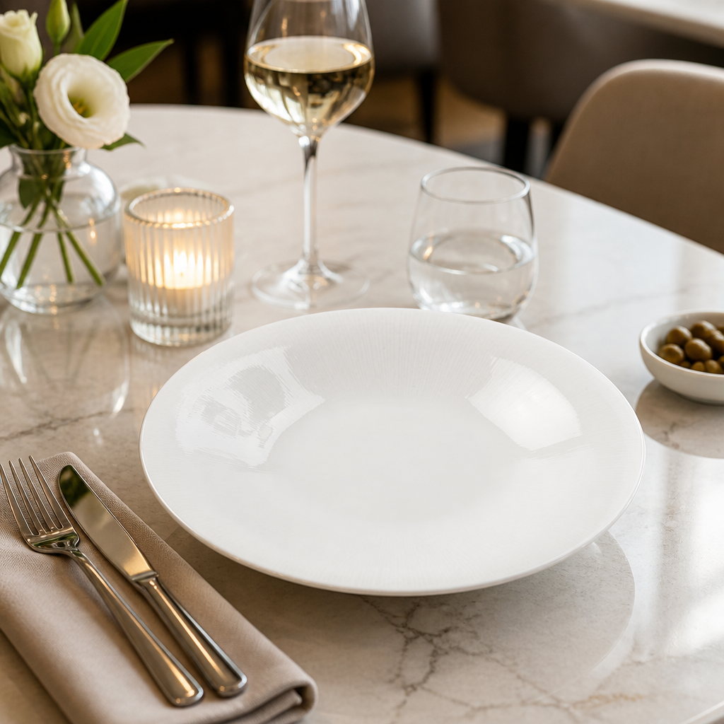 Royal Bone China Ascot Wide Rim Bowls 235mm for Fine Dining
