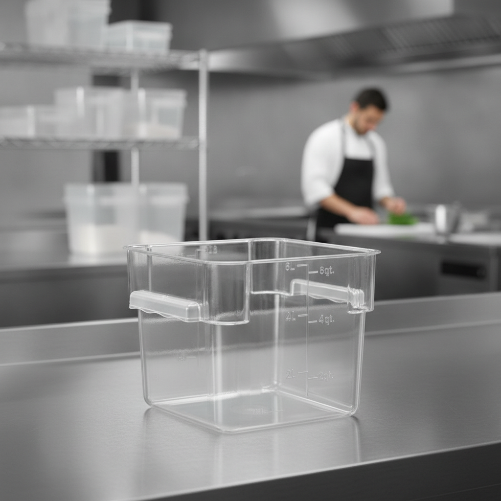 Polycarbonate Square Storage Container 5.5L for Professional Kitchens