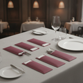 Paper Burgundy Cutlery Pouch with White Napkin 195x57.5mm for Dining Tables (Pack of 500)