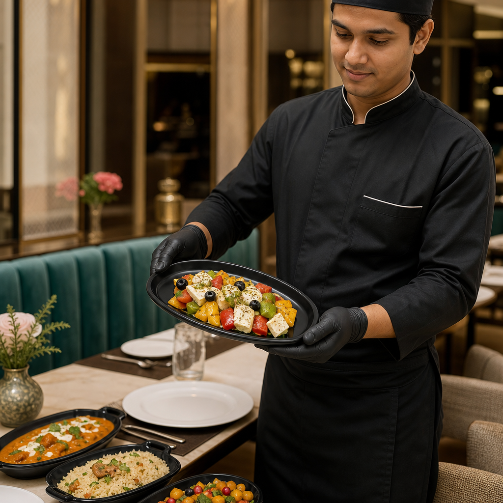 High-Quality Plastic Serving Platter 500ml Ceramic for Catering