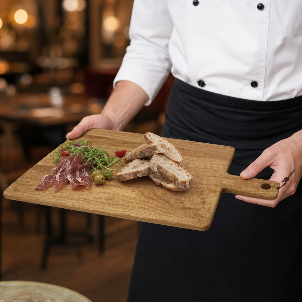 Oak Wood Handled Wooden Board 350mm for Serving