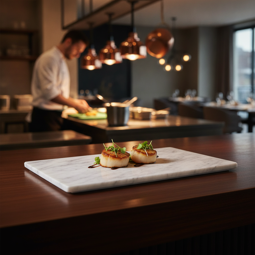 Marble Rectangular Plate 210x110mm for Stylish Food Presentation