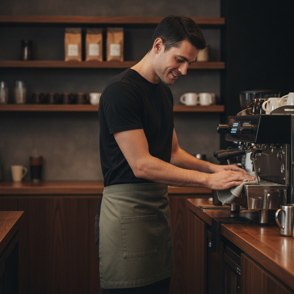 Cotton Canvas Waist Apron Khaki for Modern Venues