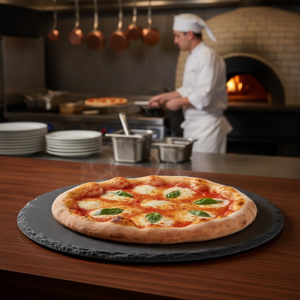 Natural Slate Round Pizza Board 330mm for Elegant Presentations