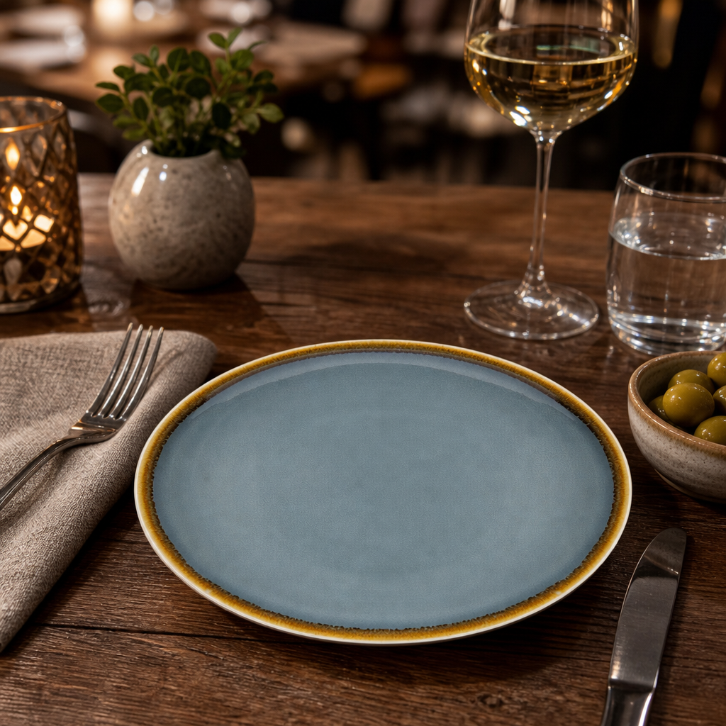 Coupe Plates 180mm Porcelain for Rustic Table Settings (Pack of 6)