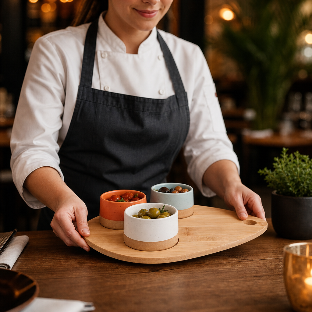 Tapas Set Serving Board Ceramic for Elegant Dining