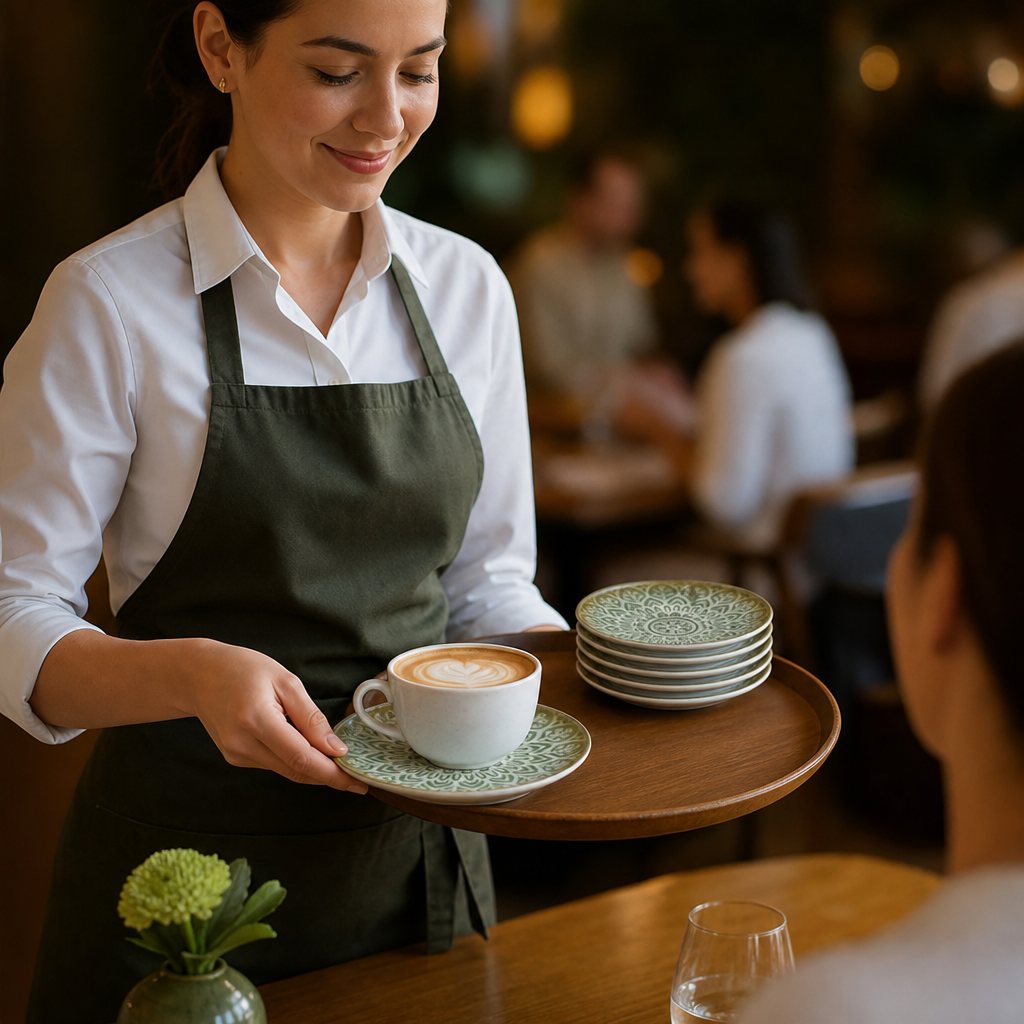 Saucers 115mm Green Vitrified Porcelain for Beverage Service (Pack of 6)