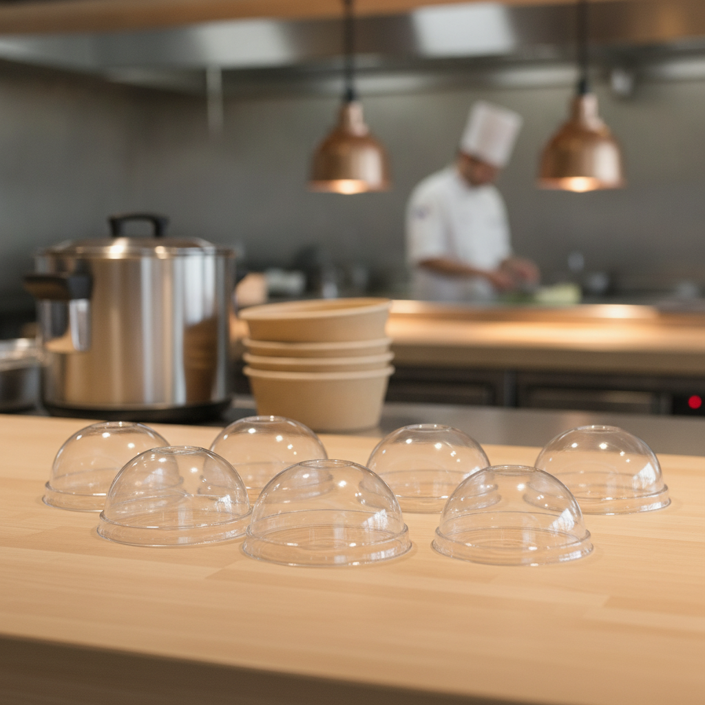 PLA Compostable Domed Lids for Soup Containers (Pack of 6)