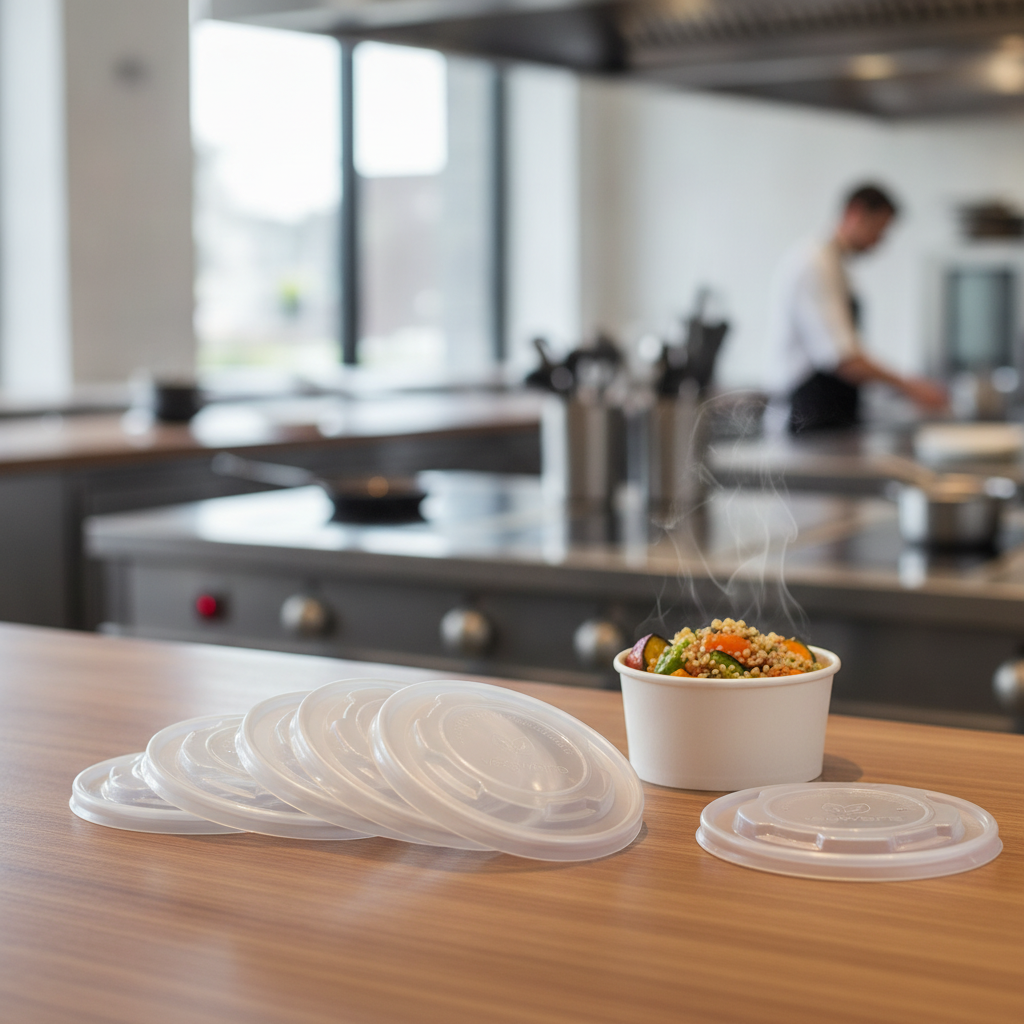 CPLA Clear Hot Food Pot Lids 170ml for Sustainable Serving (Pack of 50)