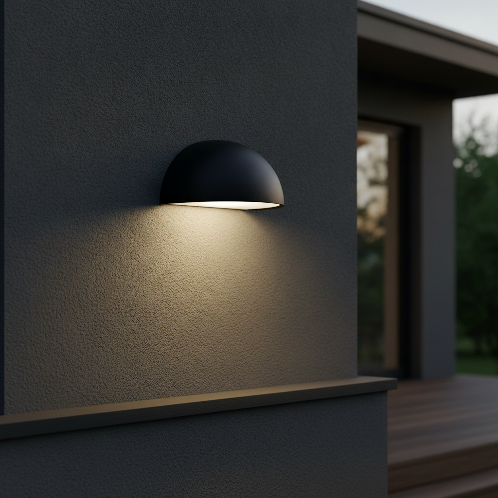 Plastic Outdoor Wall Light in Black for Exposed Locations