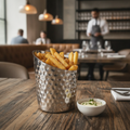 Stainless Steel Hammered Chip Cup 480ml for Stylish Serving