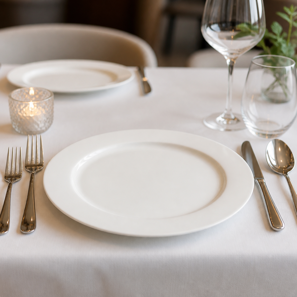 Plates 240mm White Bone China for Elegant Dining (Pack of 6)