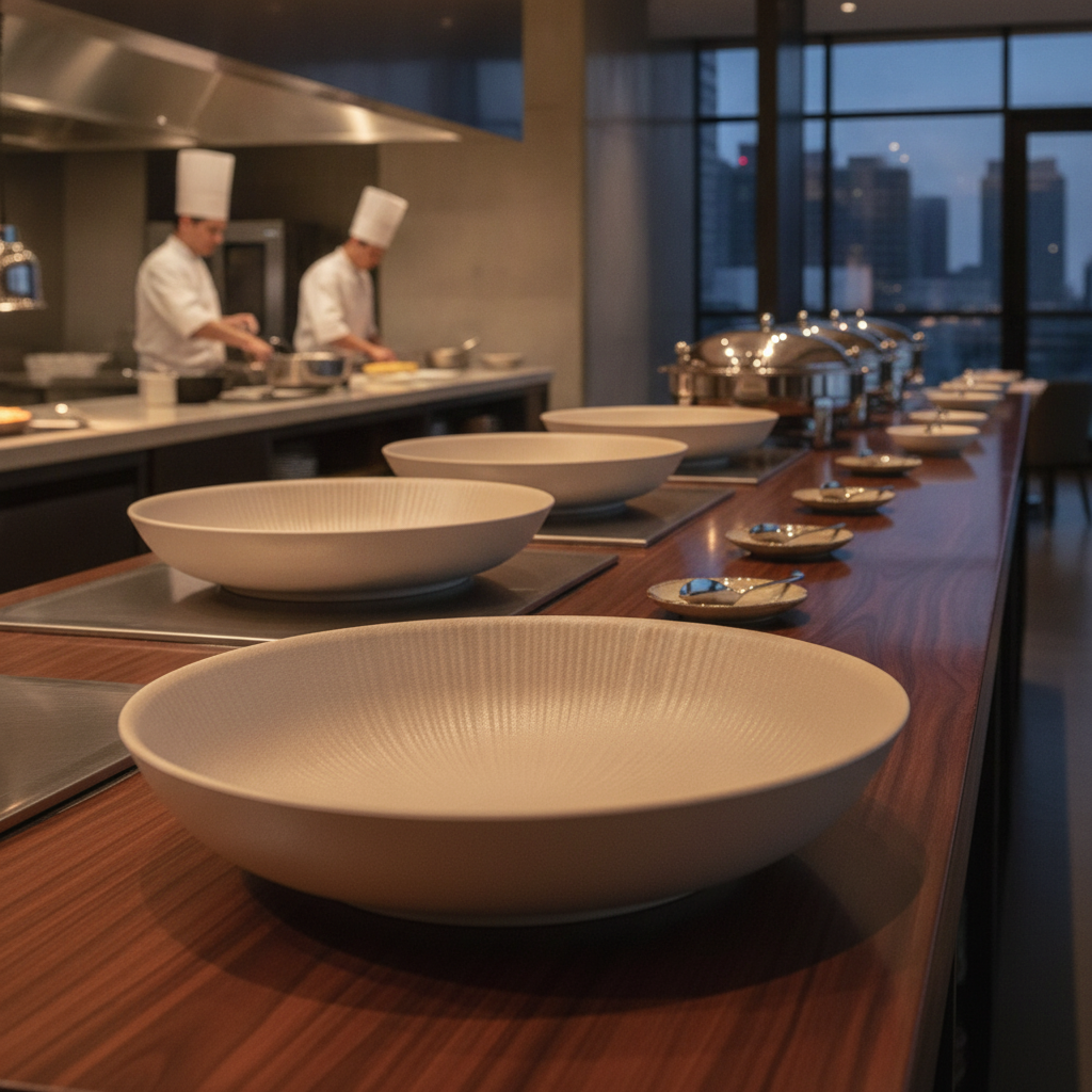 Melamine Round Serving Bowl 800ml for Buffets & Catering