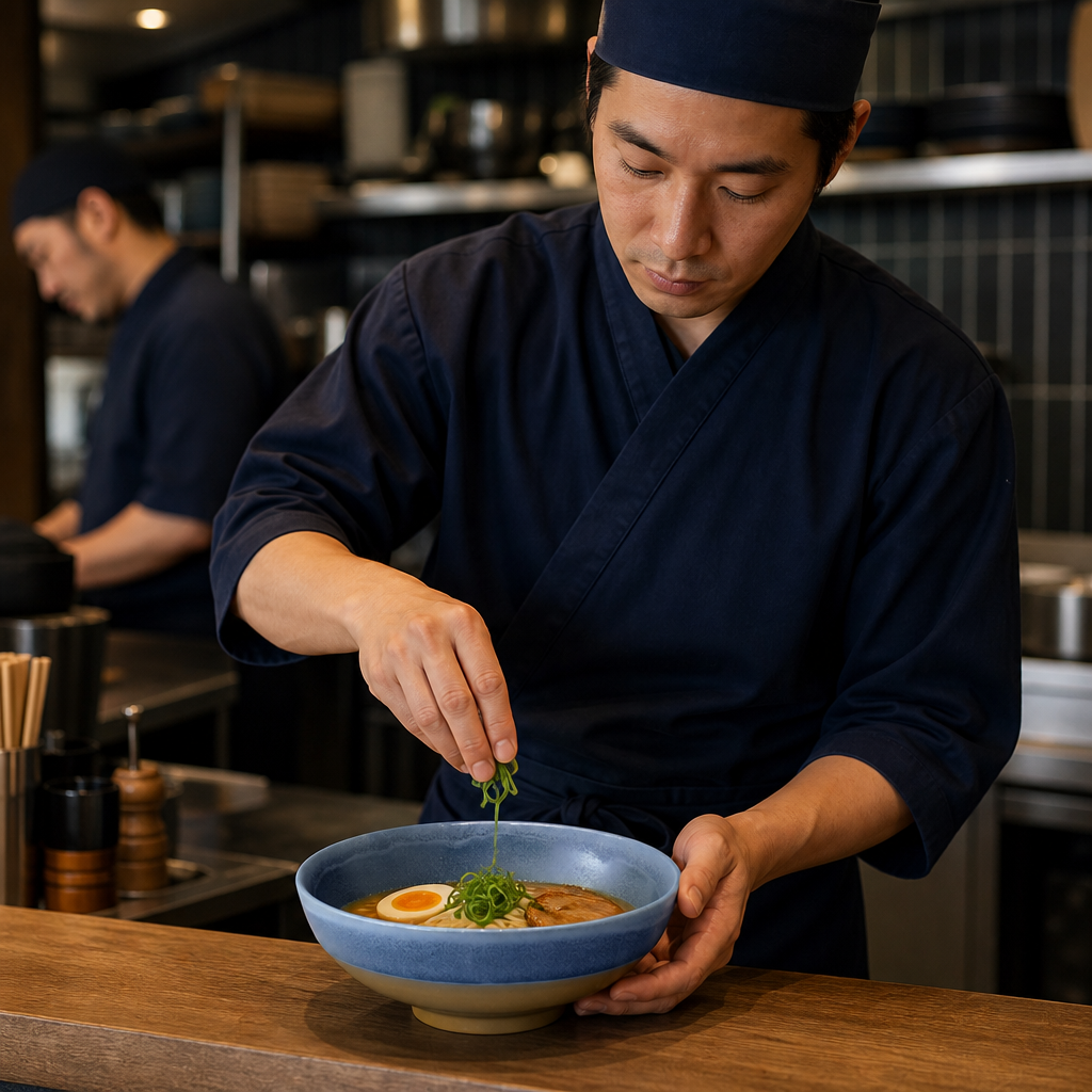 Ramen Bowls 970ml Blue Vitrified Stoneware for Dining (Pack of 6)