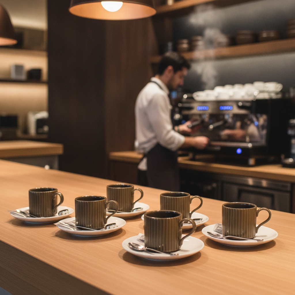 Porcelain Espresso Cups 80ml in Brown for Hospitality (Pack of 6)