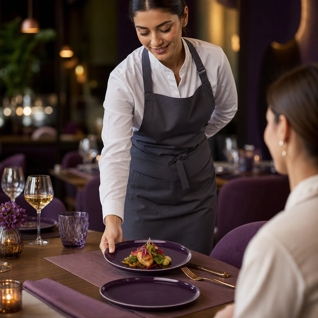 Coupe Plates Purple Vitrified Ceramic for Modern Dining (Pack of 12)