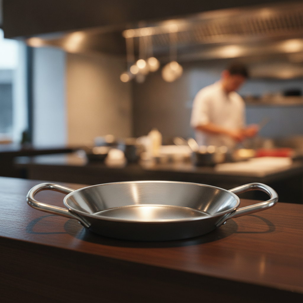 Stainless Steel Mini Paella Pan 120mm for Serving Dishes